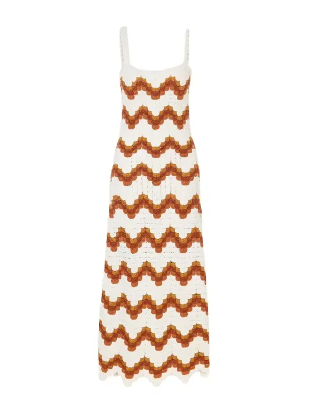 Marea Striped Crocheted Cotton Maxi Dress