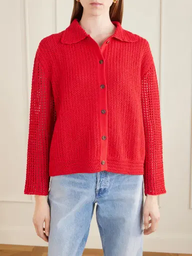 ESCVDO Solar Open-knit Cotton Cardigan | Thumbnail 3