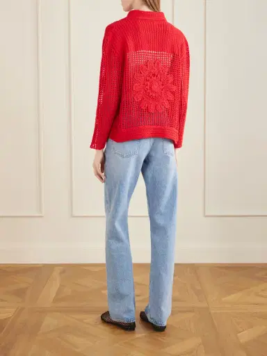 ESCVDO Solar Open-knit Cotton Cardigan | Thumbnail 4