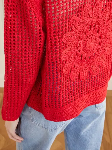 ESCVDO Solar Open-knit Cotton Cardigan | Thumbnail 5