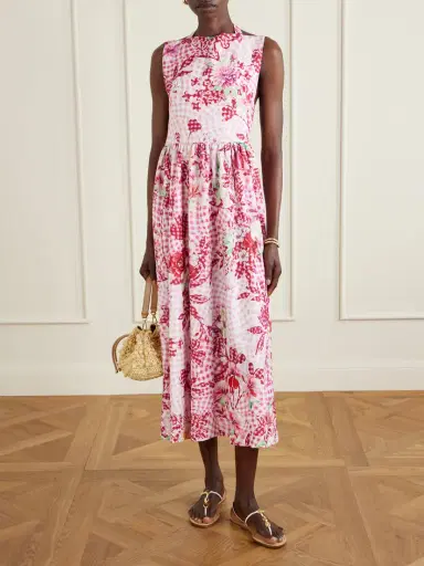Mary Katrantzou Alma Checked Floral-print Midi Dress | Thumbnail 2