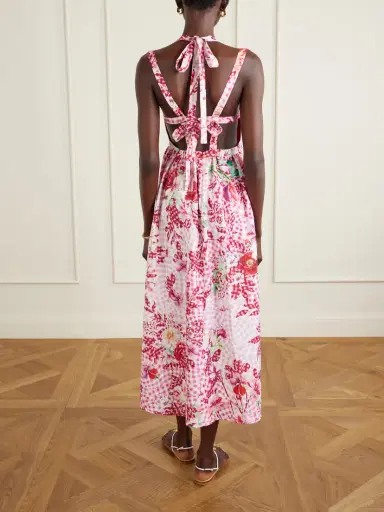 Mary Katrantzou Alma Checked Floral-print Midi Dress | Thumbnail 3