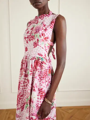 Mary Katrantzou Alma Checked Floral-print Midi Dress | Thumbnail 4