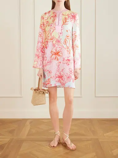 Mary Katrantzou Elsa Checked Floral-print Satin Midi Dress | Thumbnail 2