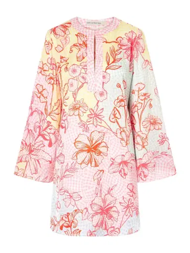 Mary Katrantzou Elsa Checked Floral-print Satin Midi Dress | Thumbnail 1