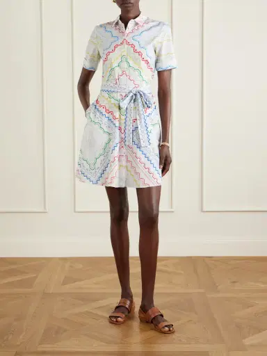 Mary Katrantzou Belted Printed Cotton-blend Midi Dress | Thumbnail 2