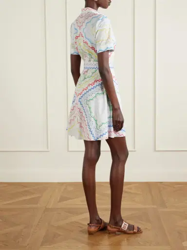 Mary Katrantzou Belted Printed Cotton-blend Midi Dress | Thumbnail 3