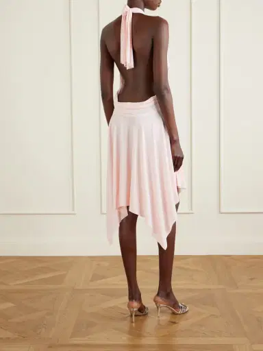 Norma Kamali Pleated Stretch-jersey Mini Dress | Thumbnail 3 Norma Kamali Pleated Stretch-jersey Mini Dress | Thumbnail 3