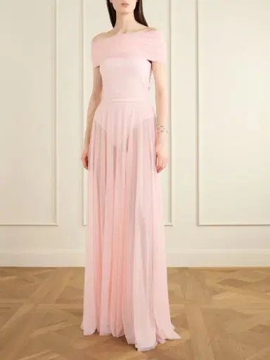 Norma Kamali Flared Sheer Gown | Thumbnail 2 Norma Kamali Flared Sheer Gown | Thumbnail 2
