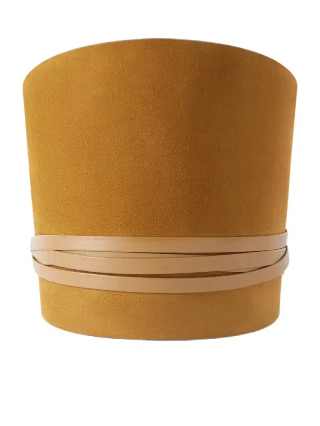 Undone Leather-trimmed Suede Waist Belt