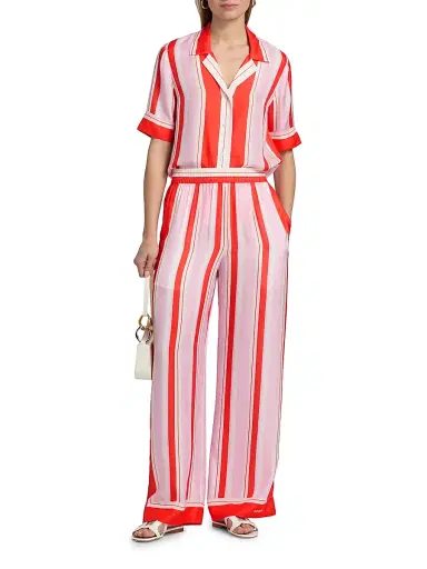 Simkhai Women's Zuna Striped Silk-Blend Pajama Pants | Thumbnail 2 Simkhai Women's Zuna Striped Silk-Blend Pajama Pants | Thumbnail 2