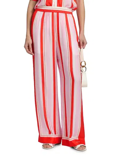 Simkhai Women's Zuna Striped Silk-Blend Pajama Pants | Thumbnail 3 Simkhai Women's Zuna Striped Silk-Blend Pajama Pants | Thumbnail 3