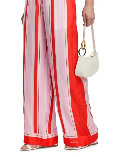Simkhai Women's Zuna Striped Silk-Blend Pajama Pants | Thumbnail 6 Simkhai Women's Zuna Striped Silk-Blend Pajama Pants | Thumbnail 6