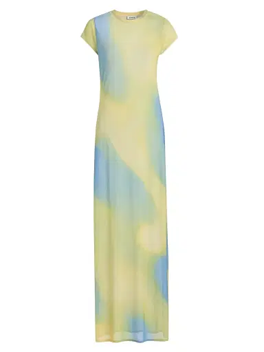 Simkhai Women's Fia Printed Mesh Cover-Up Maxi Dress - Golden Hour - Size Medium | Thumbnail 1 Simkhai Women's Fia Printed Mesh Cover-Up Maxi Dress - Golden Hour - Size Medium | Thumbnail 1