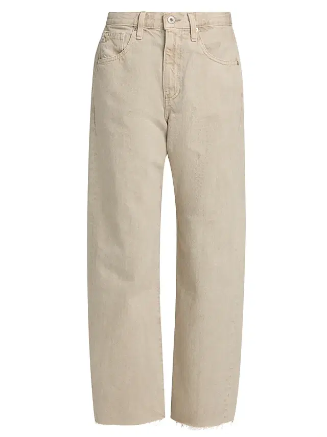 AG Jeans Women's Hattie Crop Barrel Jeans - Sulfur Light Taupe