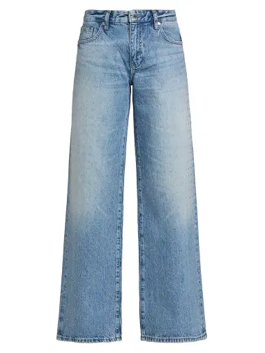 AG Jeans Women's Adria Rhinestone-Embellished Wide-Leg Jeans - Stockholm Snowdrift - Size 32 | Thumbnail 1 AG Jeans Women's Adria Rhinestone-Embellished Wide-Leg Jeans - Stockholm Snowdrift - Size 32 | Thumbnail 1
