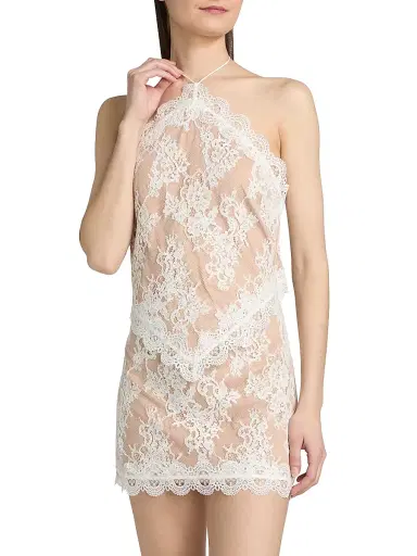 Retrofête Women's Flavio Floral Lace Minidress - Ivory - Size Large | Thumbnail 3 Retrofête Women's Flavio Floral Lace Minidress - Ivory - Size Large | Thumbnail 3