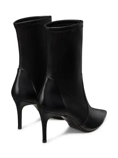 Stuart Weitzman Women's Power 75MM Leather Ankle Boots - Black - Size 9.5 | Thumbnail 3