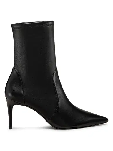 Stuart Weitzman Women's Power 75MM Leather Ankle Boots - Black - Size 9.5 | Thumbnail 1