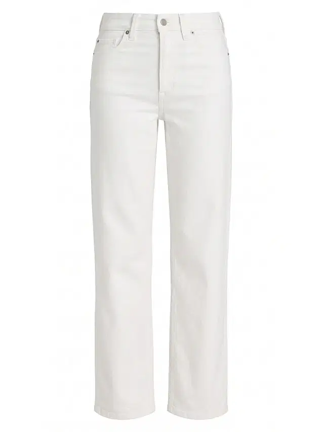Good American Women's Good True Straight-Leg Jeans - White
