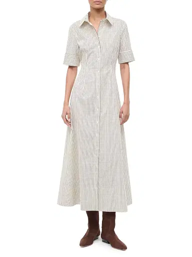 Staud Women's Joan Striped Stretch-Cotton Maxi Shirtdress | Thumbnail 2 Staud Women's Joan Striped Stretch-Cotton Maxi Shirtdress | Thumbnail 2