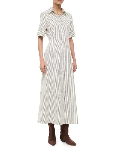Staud Women's Joan Striped Stretch-Cotton Maxi Shirtdress | Thumbnail 3 Staud Women's Joan Striped Stretch-Cotton Maxi Shirtdress | Thumbnail 3