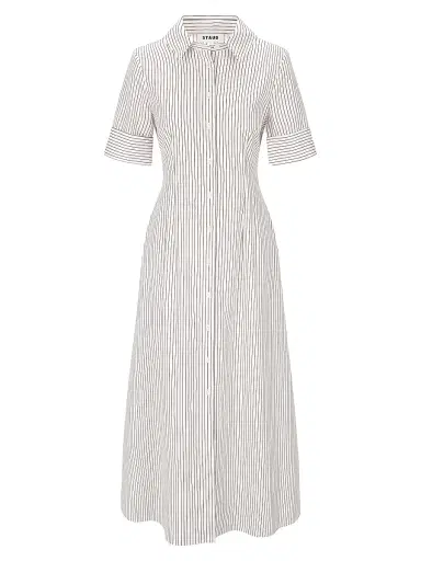 Staud Women's Joan Striped Stretch-Cotton Maxi Shirtdress | Thumbnail 1 Staud Women's Joan Striped Stretch-Cotton Maxi Shirtdress | Thumbnail 1