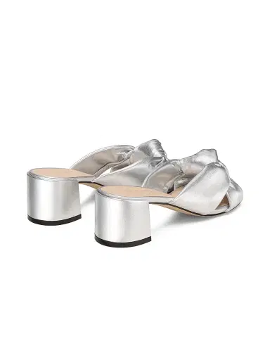 Stuart Weitzman Women's Soplaya 50MM Block Slide Sandals - Silver | Thumbnail 3