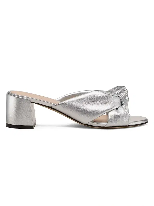 Stuart Weitzman Women's Soplaya 50MM Block Slide Sandals - Silver