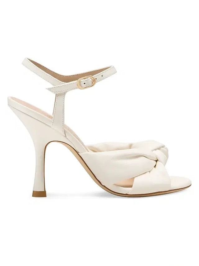 Stuart Weitzman Women's Soplaya 100MM Leather Sandals - Cream