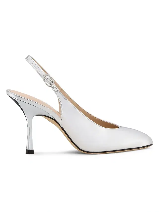 Stuart Weitzman Women's Madison 85MM Slingback Stiletto Pumps - Silver