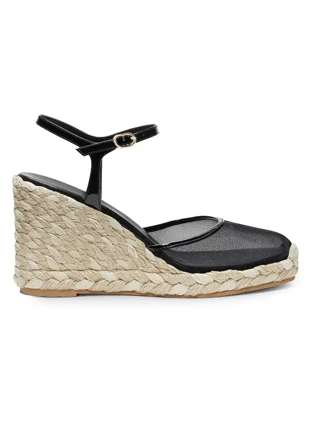 Stuart Weitzman Women's Bareitall Espadrille Wedges - Black