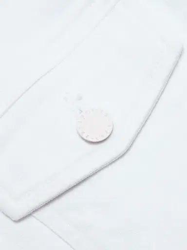 L'Agence Women's Kirstie Stretch Cotton Short-Sleeve Crop Jacket - Blanc - Size Large | Thumbnail 7