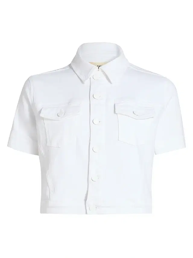 Women's Kirstie Stretch Cotton Short-Sleeve Crop Jacket - Blanc