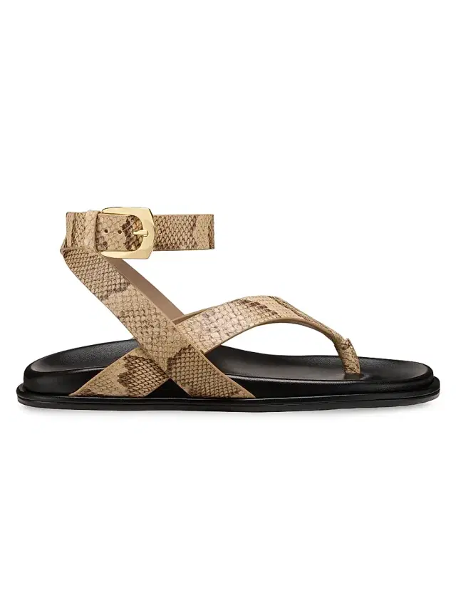 Stuart Weitzman Women's Marykate Snake-Print Leather Sandals