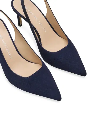 Stuart Weitzman Women's Power 75MM Suede Slingback Pumps | Thumbnail 4 Stuart Weitzman Women's Power 75MM Suede Slingback Pumps | Thumbnail 4