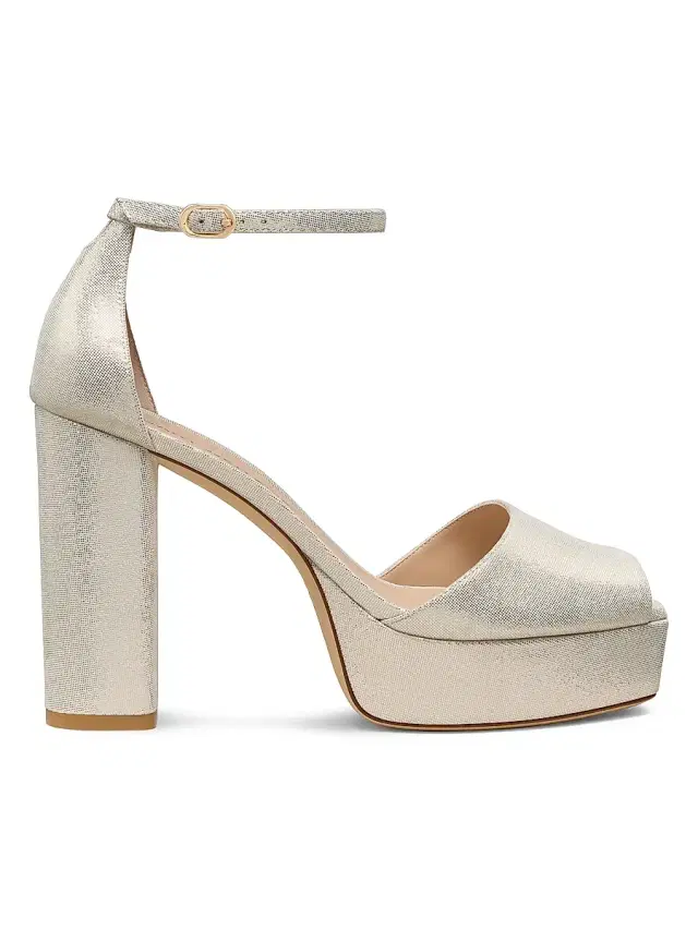 Stuart Weitzman Women's Sabrina 110MM Leather Platform Sandals - Linen