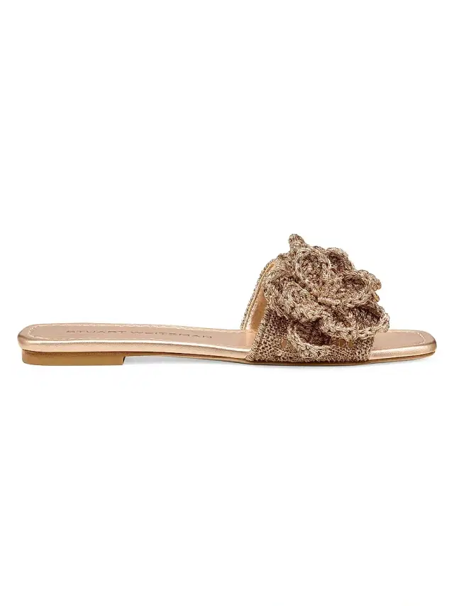 Stuart Weitzman Women's Lotus Crocheted Sandals - Light Gold