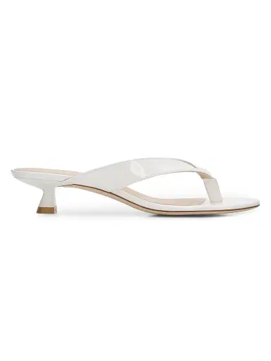 Stuart Weitzman Women's Rio Sleek 35MM Kitten-Heel Sandals - Blanco - Size 9.5 | Thumbnail 1 Stuart Weitzman Women's Rio Sleek 35MM Kitten-Heel Sandals - Blanco - Size 9.5 | Thumbnail 1