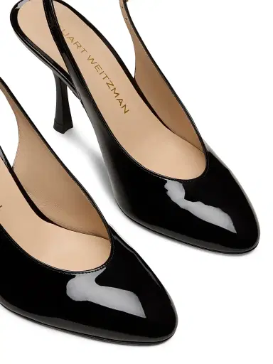 Stuart Weitzman Women's Madison 85MM Patent Leather Slingback Pumps | Thumbnail 5