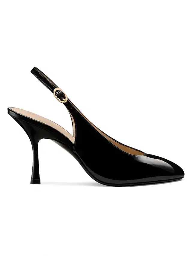 Stuart Weitzman Women's Madison 85MM Patent Leather Slingback Pumps - Black