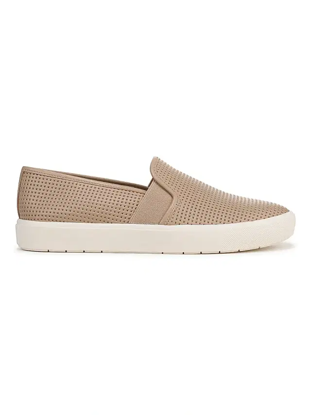 Vince Women's Blair Perforated Leather Slip-On Sneakers - Warm Almond