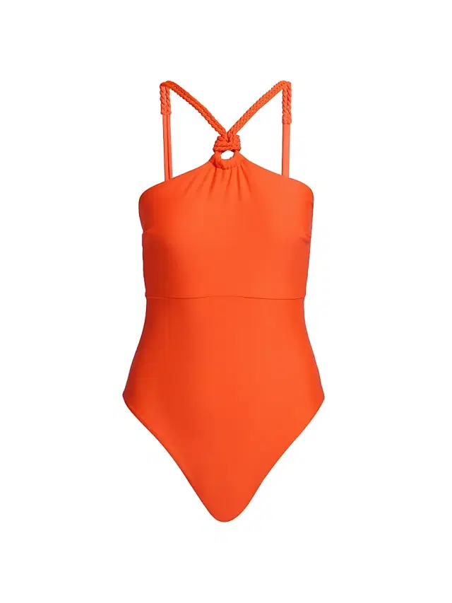 Milly Women's Braided One-Piece Swimsuit - Orange