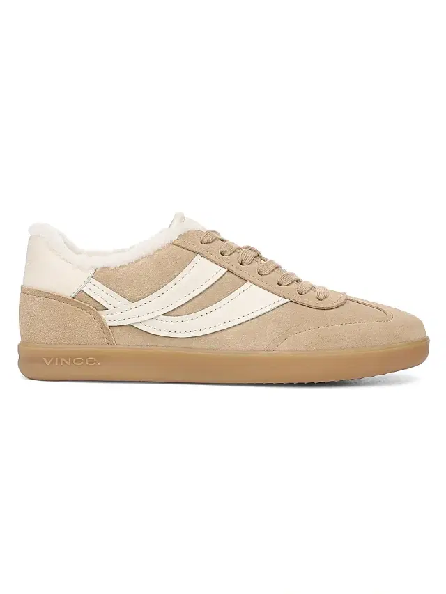 Vince Women's Oasis Shearling-Lined Suede Sneakers - Sand Trail