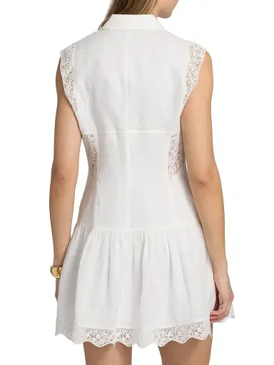 Frame Women's The Embroidered Day Minidress - White - Size Large | Thumbnail 5