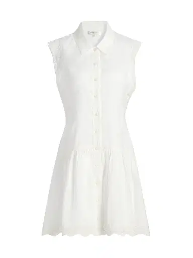 Frame Women's The Embroidered Day Minidress - White - Size Large | Thumbnail 1