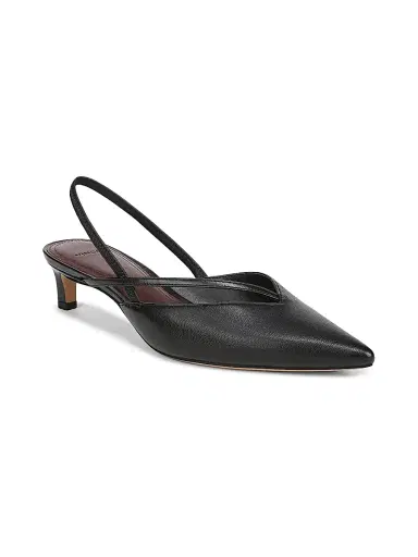 Vince Women's Clara Leather Slingback Pumps - Black | Thumbnail 2 Vince Women's Clara Leather Slingback Pumps - Black | Thumbnail 2