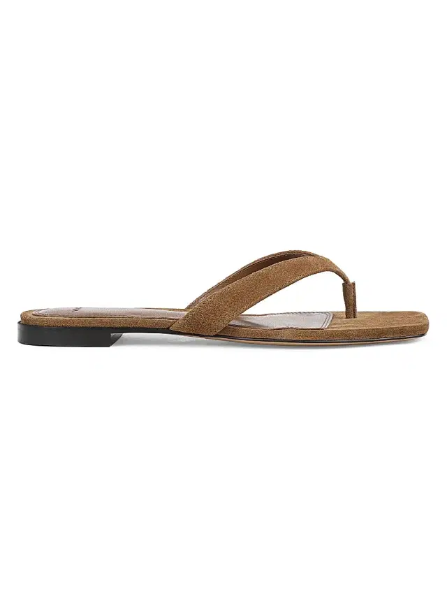 Vince Women's San Juan Thong II Suede Sandals - Elmwood