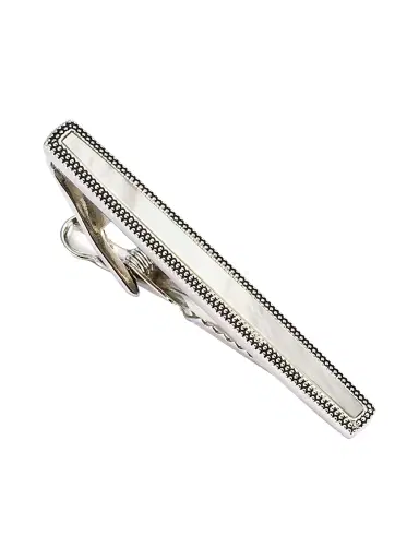 Link Up Men's Mother Of Pearl Dotted Frame Tie Bar | Thumbnail 1
