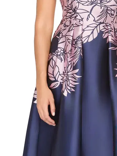 Kay Unger Women's Evaline Satin Tea-Length Dress | Thumbnail 6